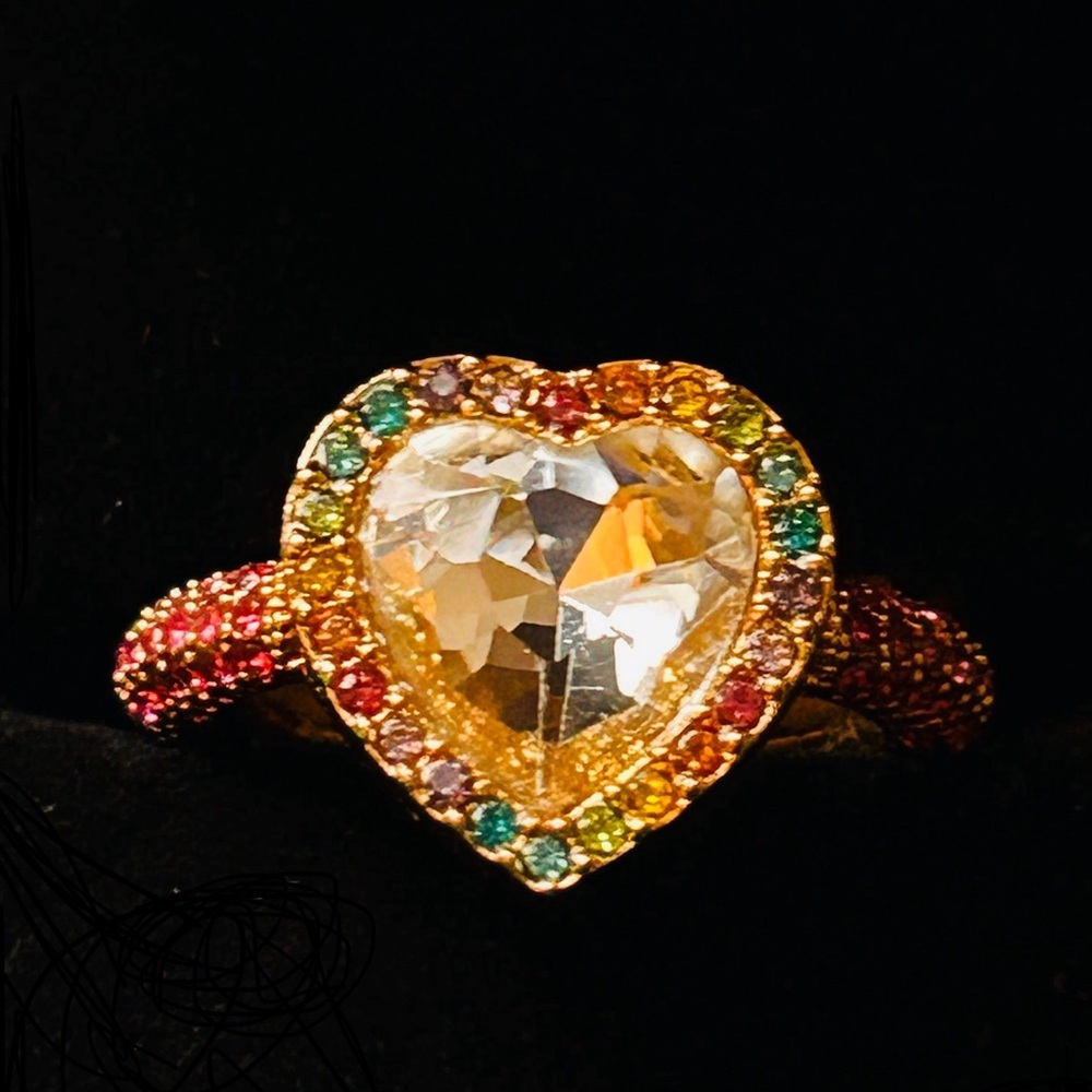 Kurt Geiger Multicolor Heart Ring